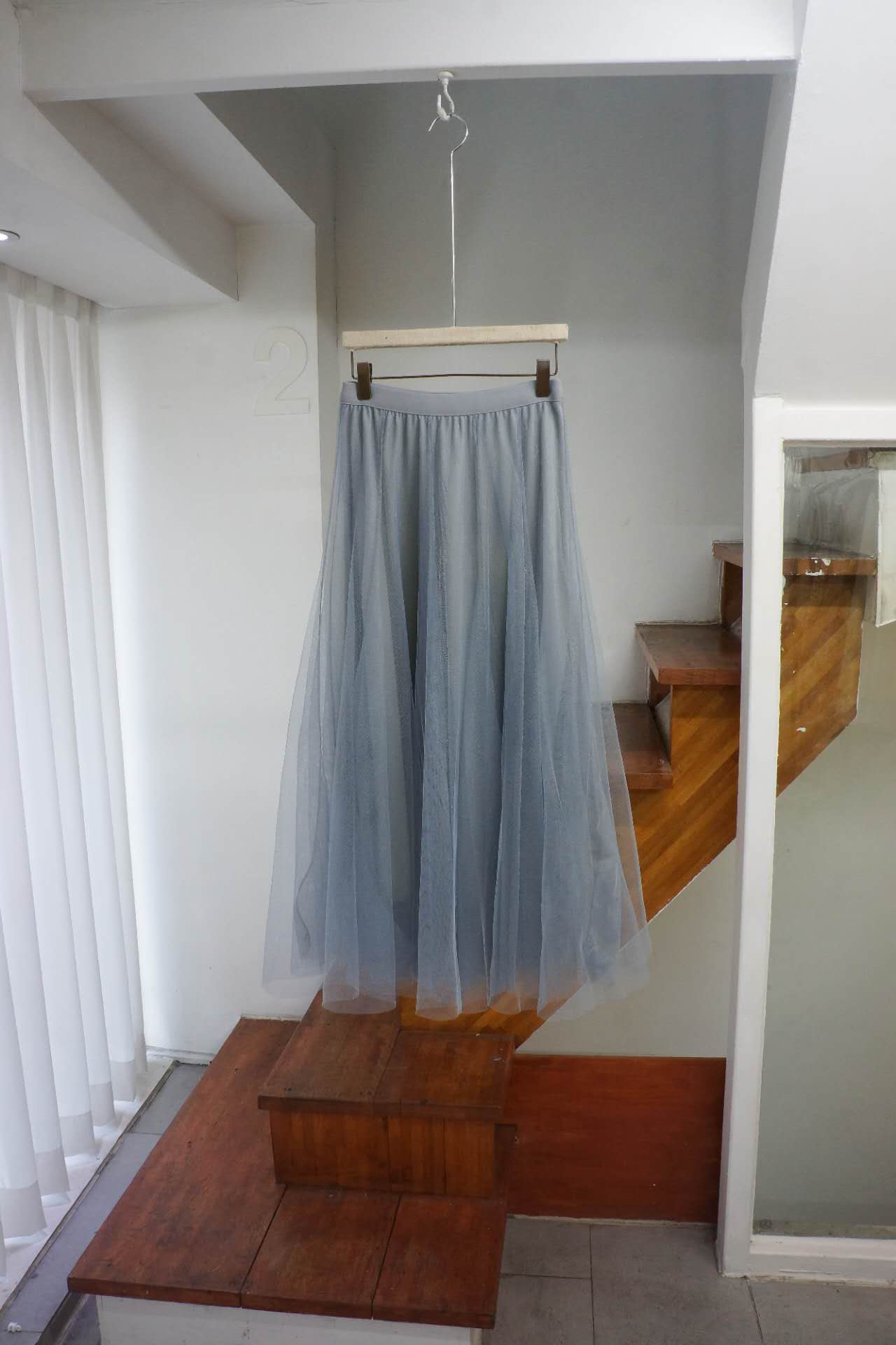 Two-piece chiffon skirt  (Grey/Black)