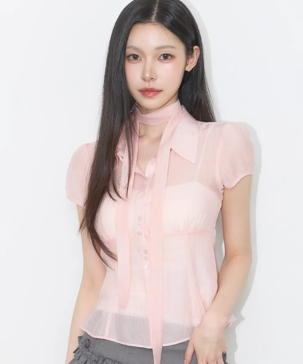 Musinsa Sale till 23/6! Flared Puff Blouse (4 colours)