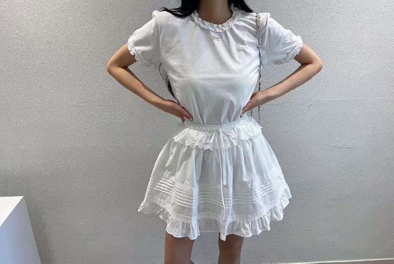 High End Coquette Ruffle Layered Floral Skirt