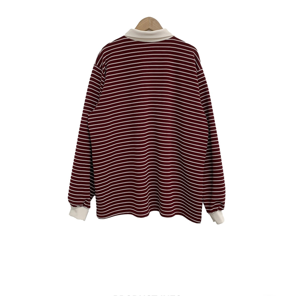 Collar striped long-sleeve top