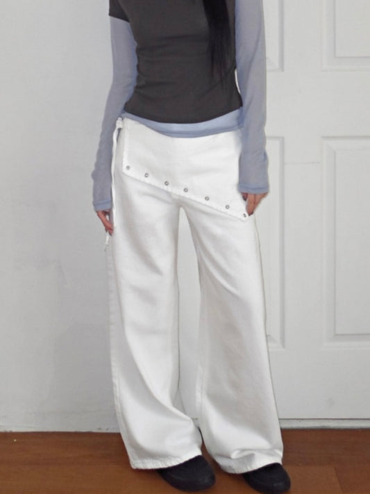Wide Straight Scarf Pants