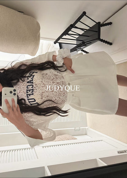 High End Lace Jercey Mesh Oversized Tee
