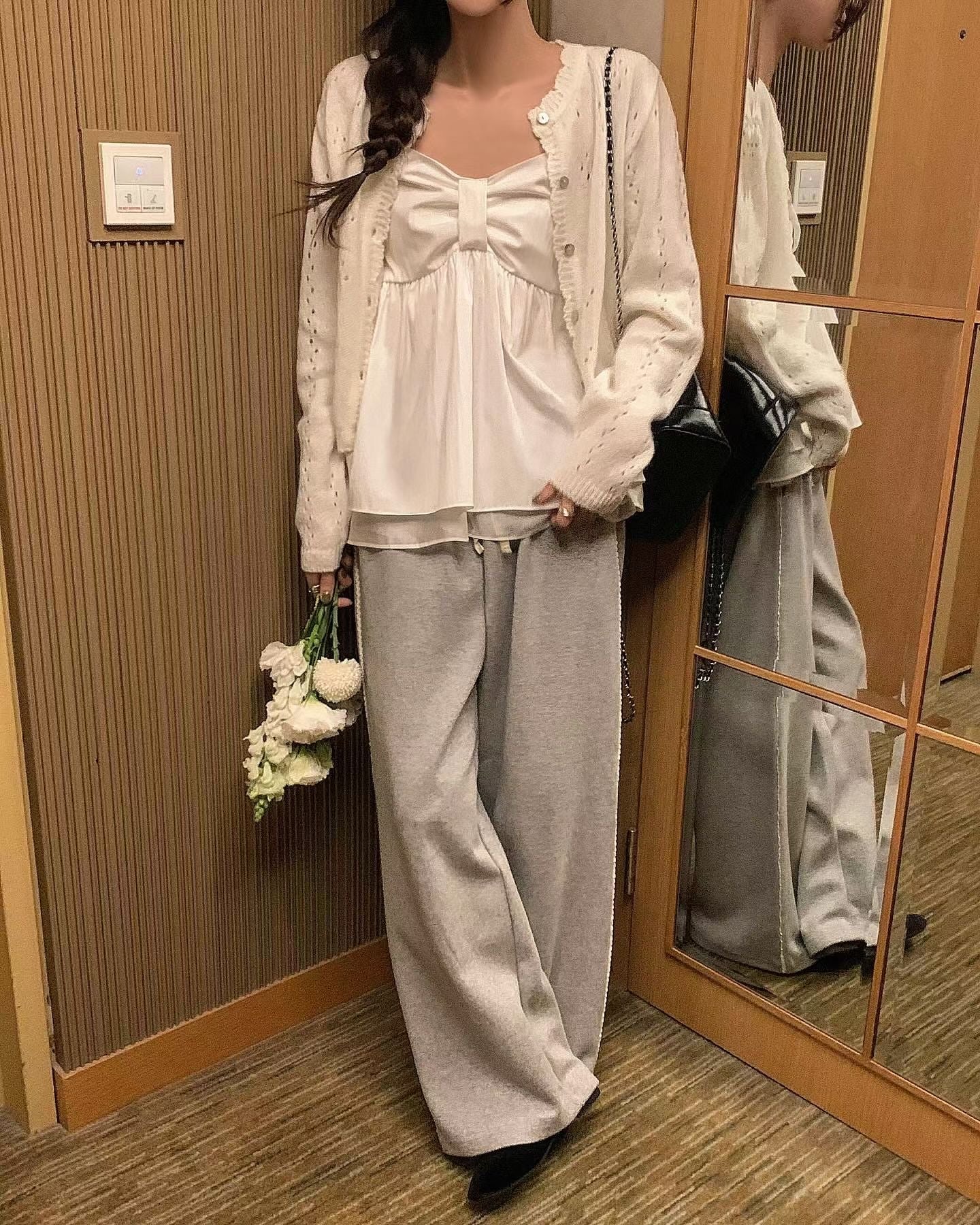 Super Cute!! Ribbon Chest Design Cami Top