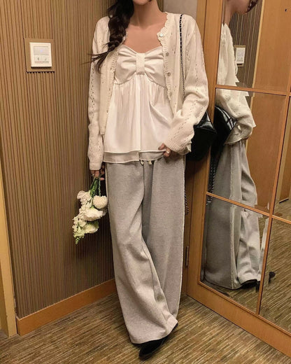 Super Cute!! Ribbon Chest Design Cami Top