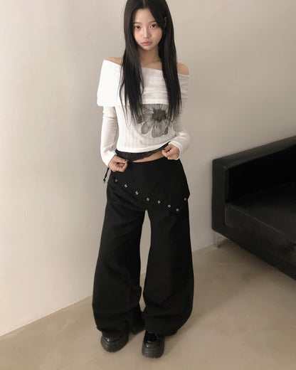 Wide Straight Scarf Pants