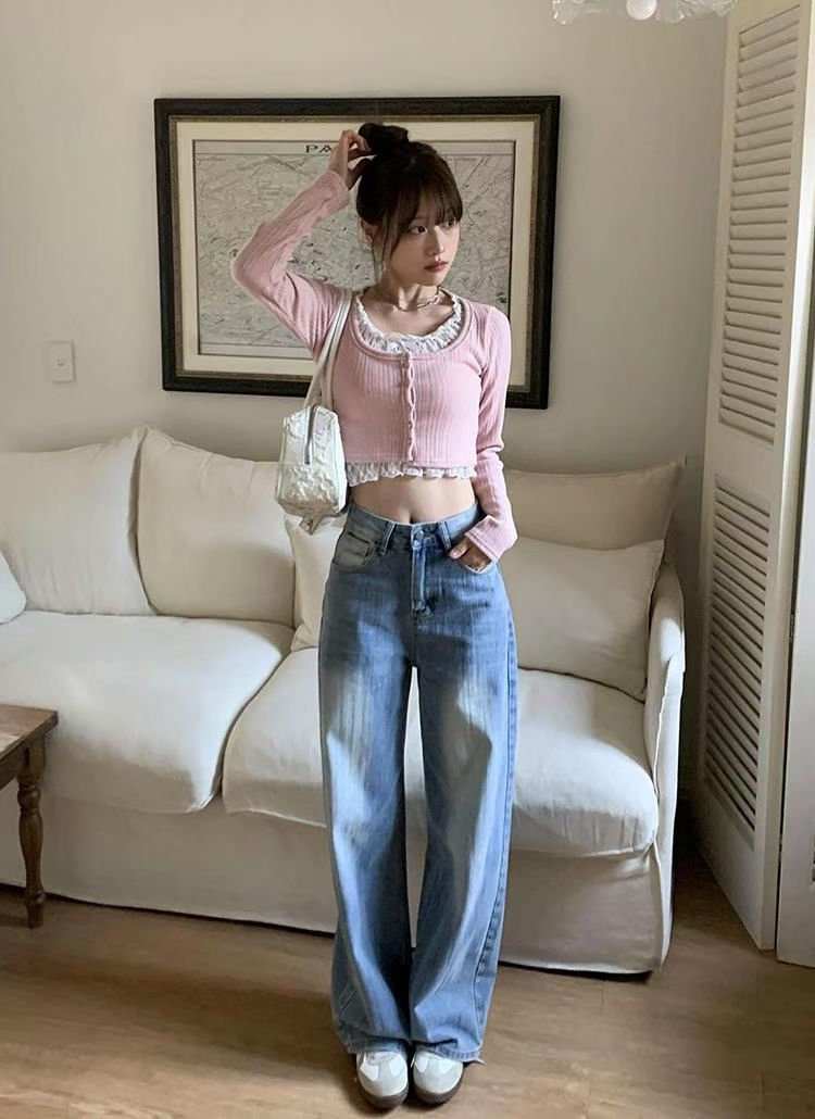 Fake Two Piece Lace Layered Cardigan