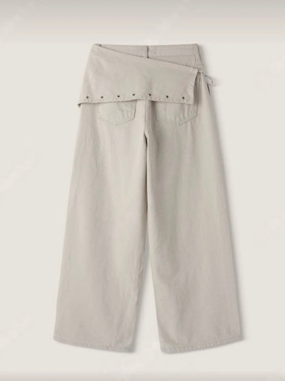 Wide Straight Scarf Pants