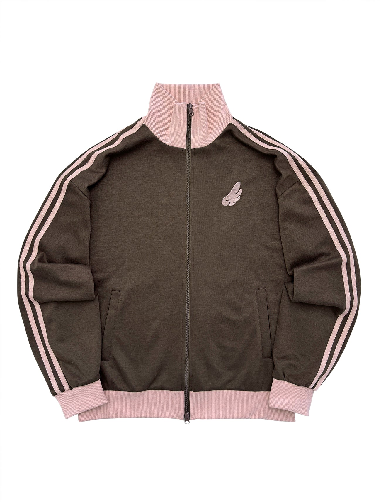 [LOOXP MADE] Angel Wings Embroidered High Neck Zip-Up Jersey