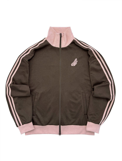 [LOOXP MADE] Angel Wings Embroidered High Neck Zip-Up Jersey