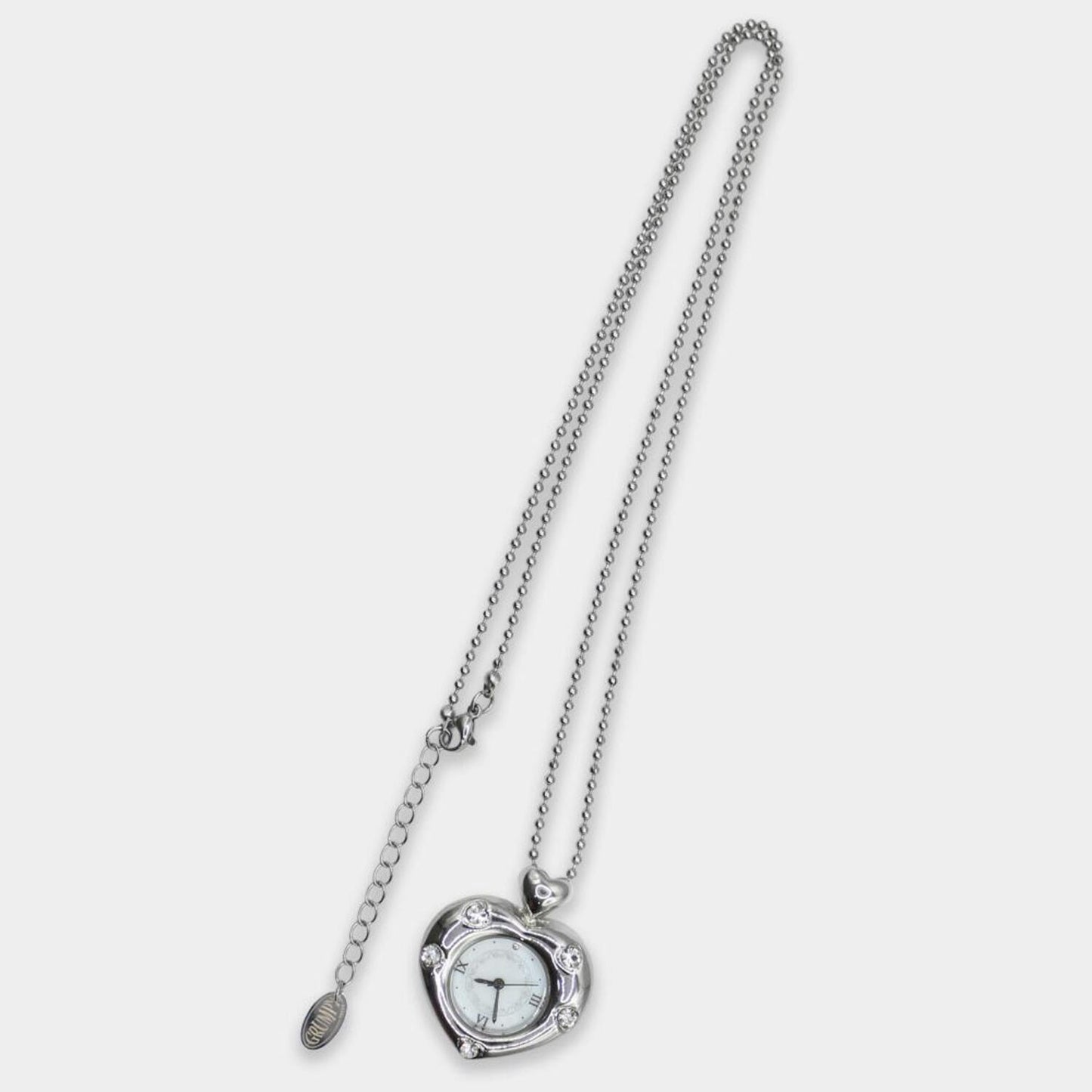 [Grumpy Stuff] Muted White Time Necklace
