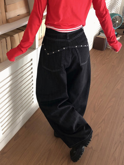 Western Black Denim Pants