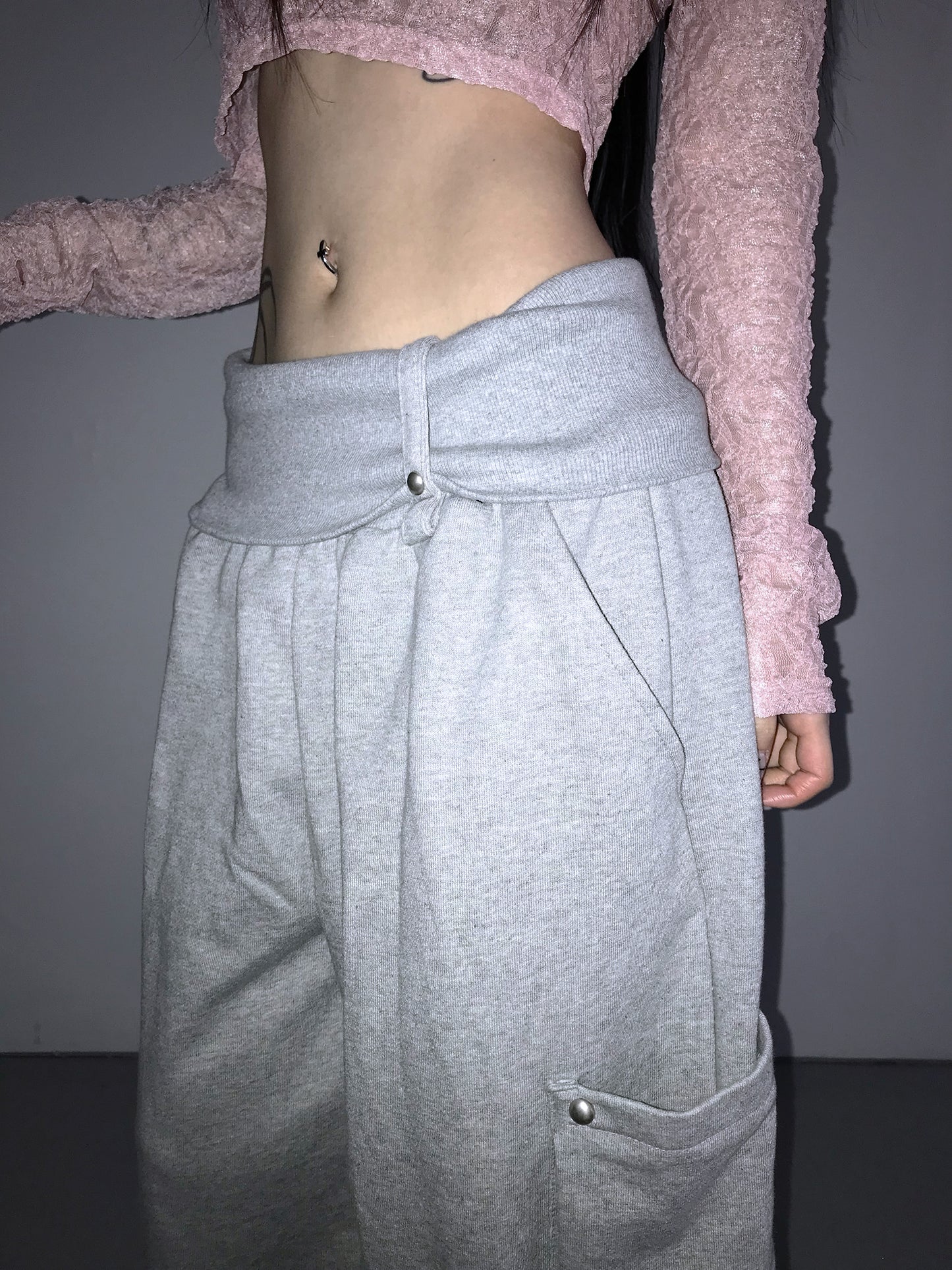 Folding Ring Studded Pants (2 Colours)