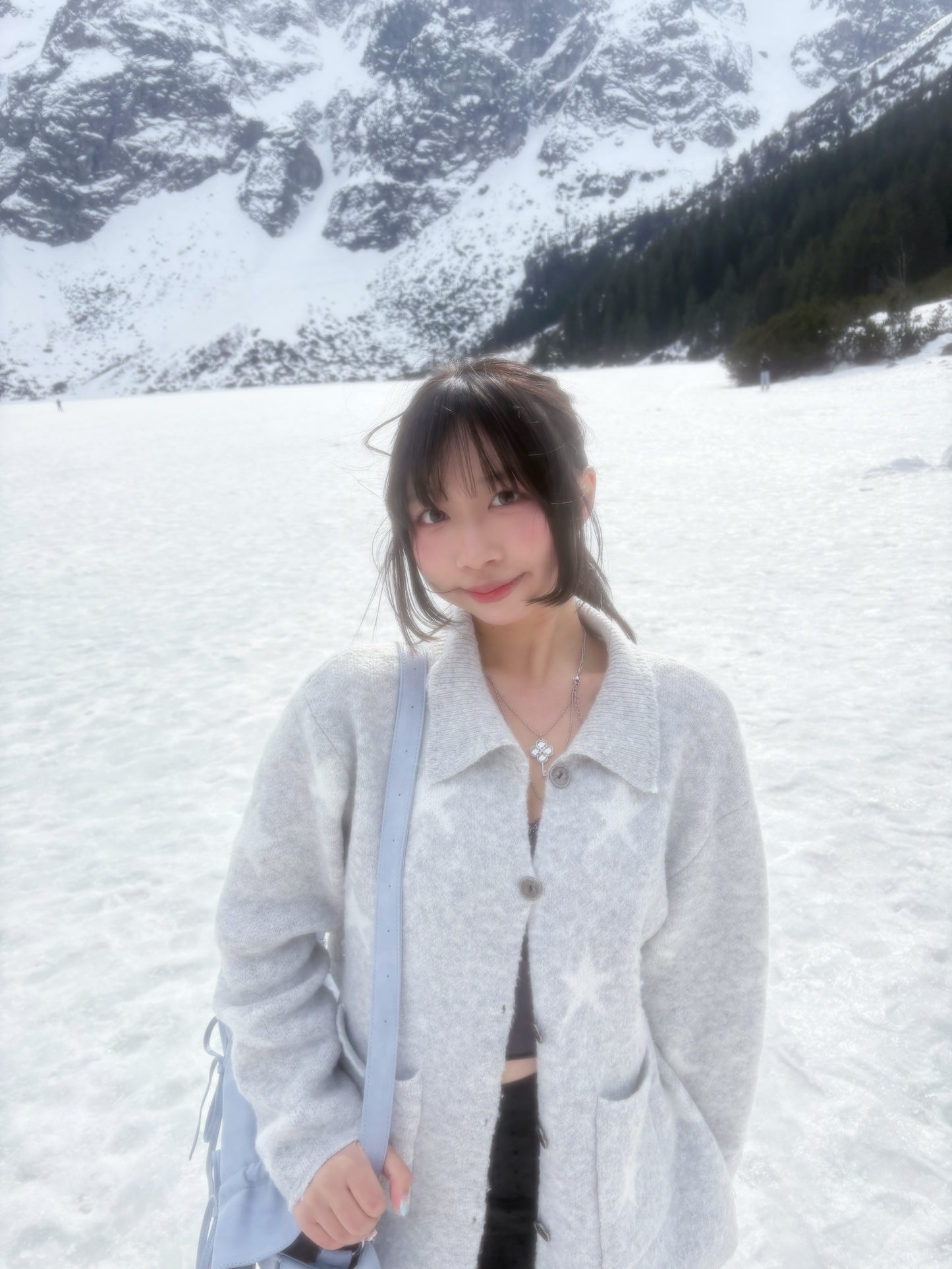 Over-the-knee star cardigan in grey