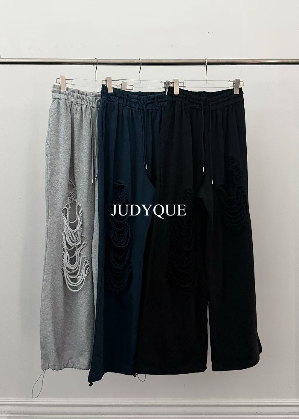 High End Damaged Lace Wide Fit Jogger Pants (3 Colours)