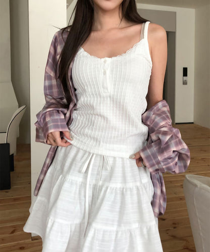 (Popular!!) Spring Sleeveless Lace Basic Tank Top