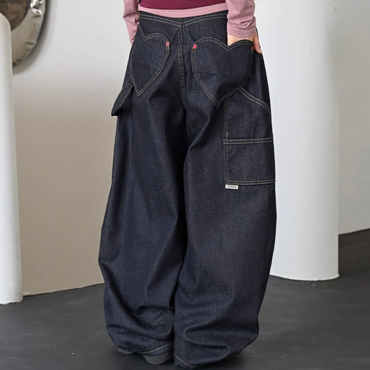 (Preorder) Love Ring Pocket Balloon Wide Cotton Pants