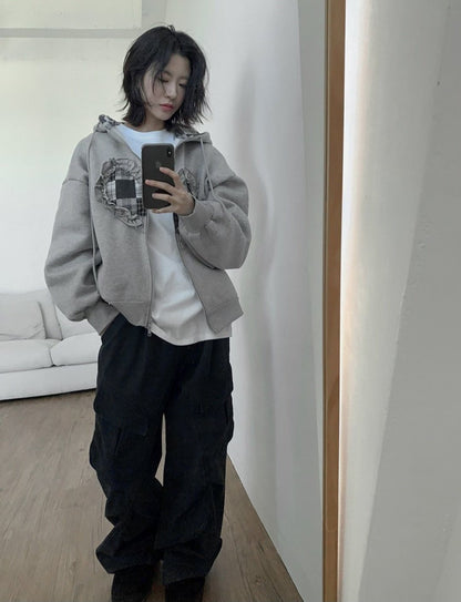 Heart Hoodie Zip Up Jacket