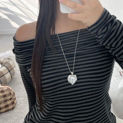 [Grumpy Stuff] Twinkle Heart Clock Long Necklace