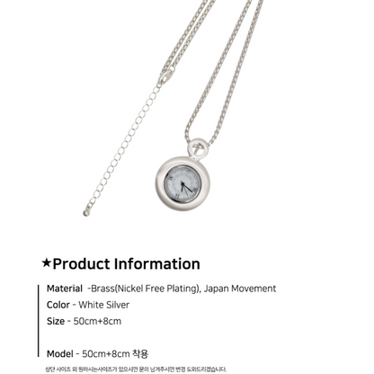 [Grumpy Stuff] Muted White Time Necklace