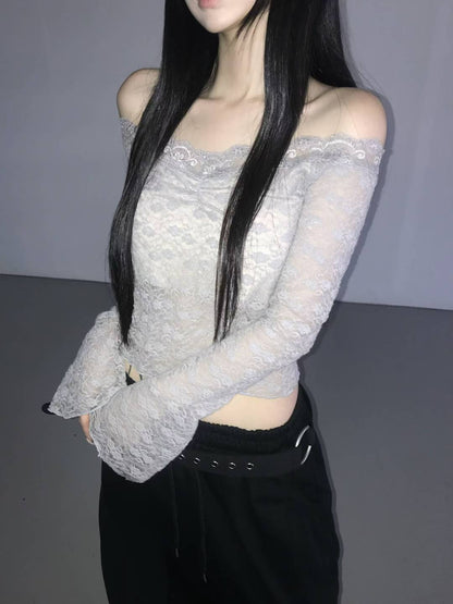 (BF NEW IN) Flare Lace Long Sleeve T-shirt