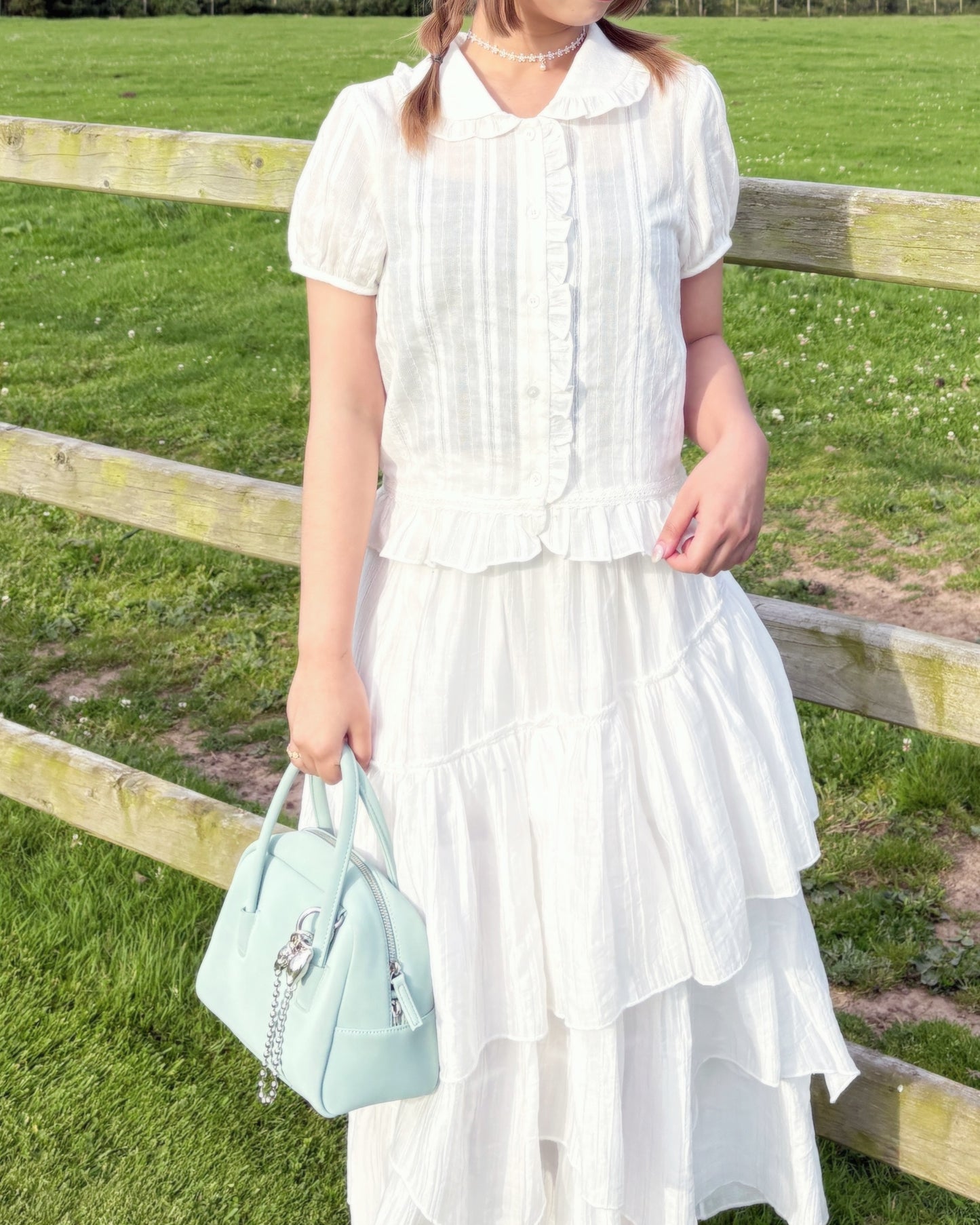 Luka Pleated Flare Skirt – Sheer Layered with Banded Waist (2 Colours)