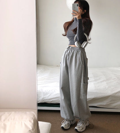 Unisex Double layered Side Tuck In Carpenter Pants (Grey)