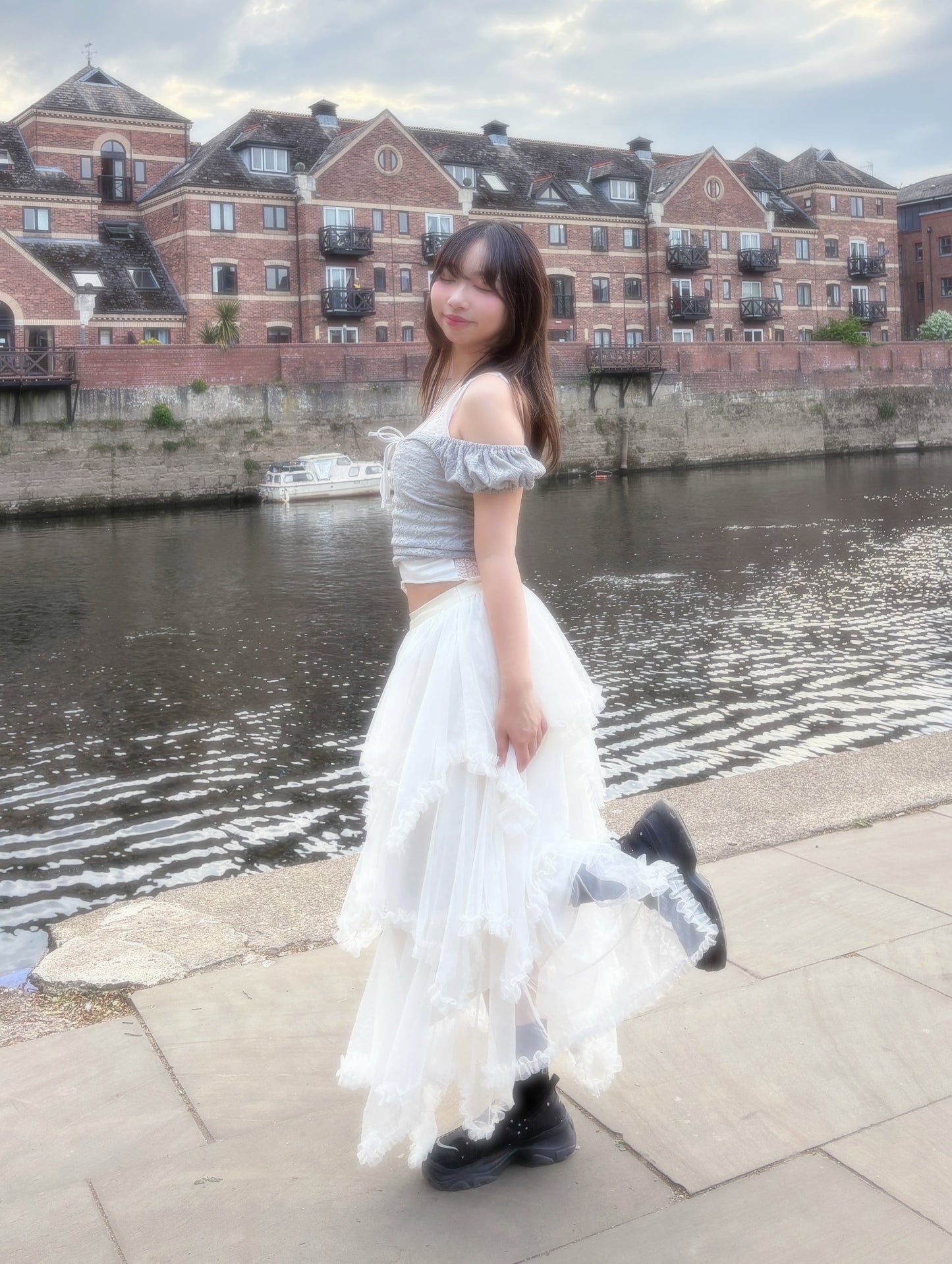 Lace Chiffon Unique Long Skirt (2 Colours)