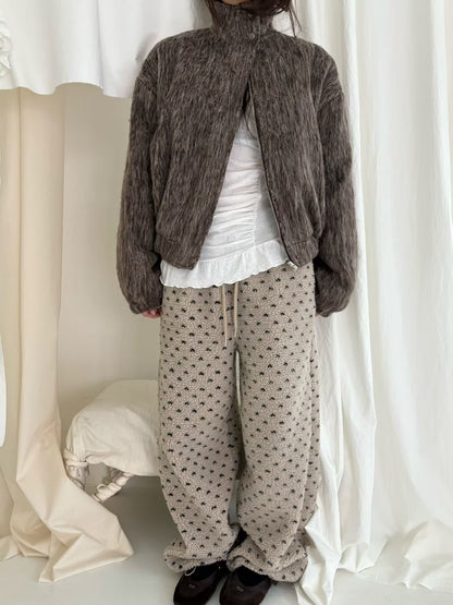 (DEC NEW) Heart Dumble Fur Pants