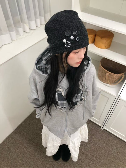 Heart Hoodie Zip Up Jacket