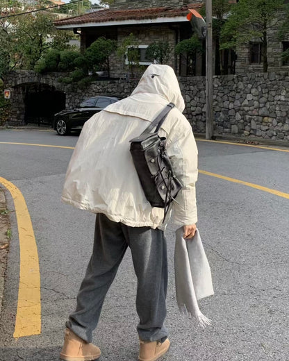 Black Designer Brand Ribbon Leather Shoulder Bag (Large/Mini)