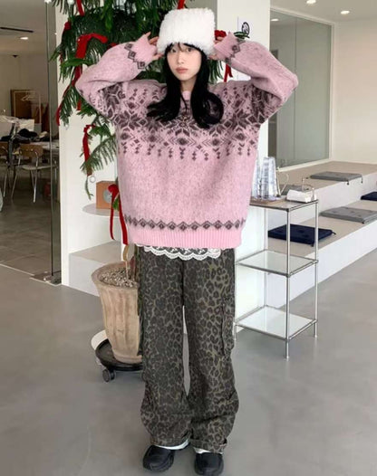 (Preorder) Unisex Winter Snowflake Brush Knitwear