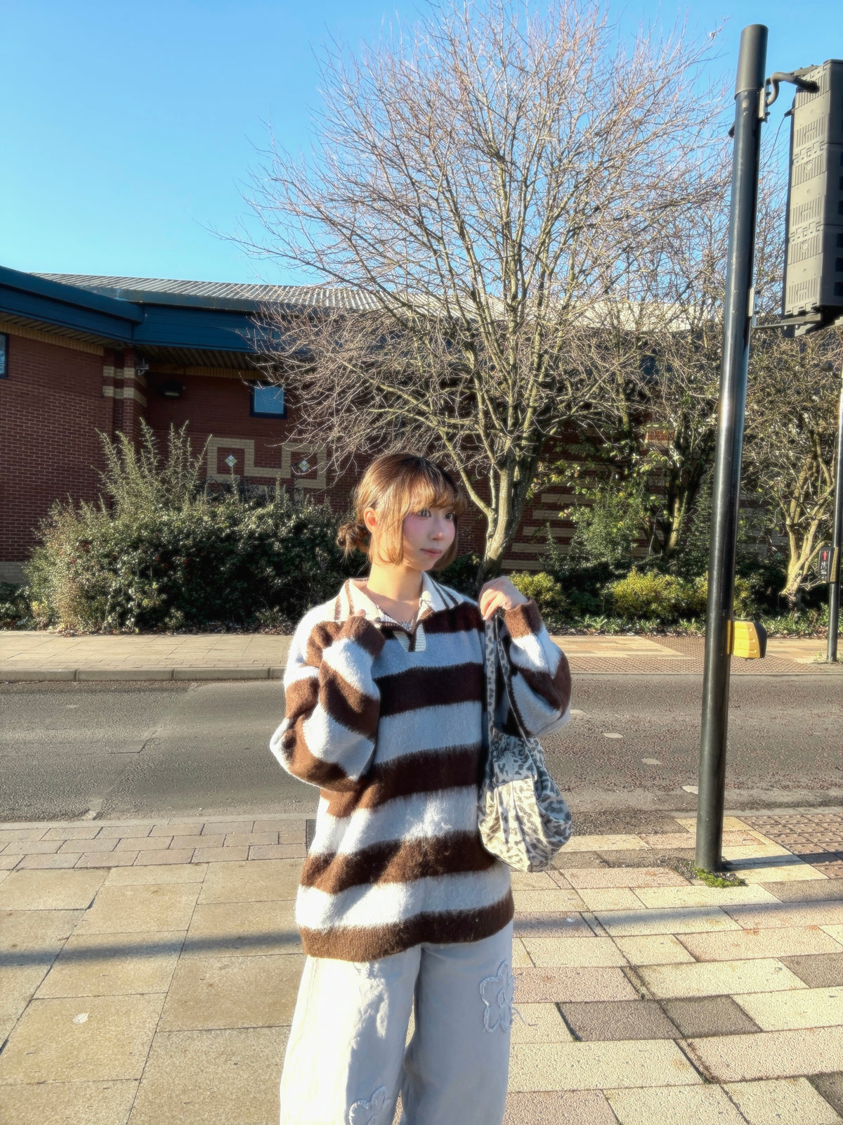 Best Seller! Unisex Collar Brush Striped Knitwear