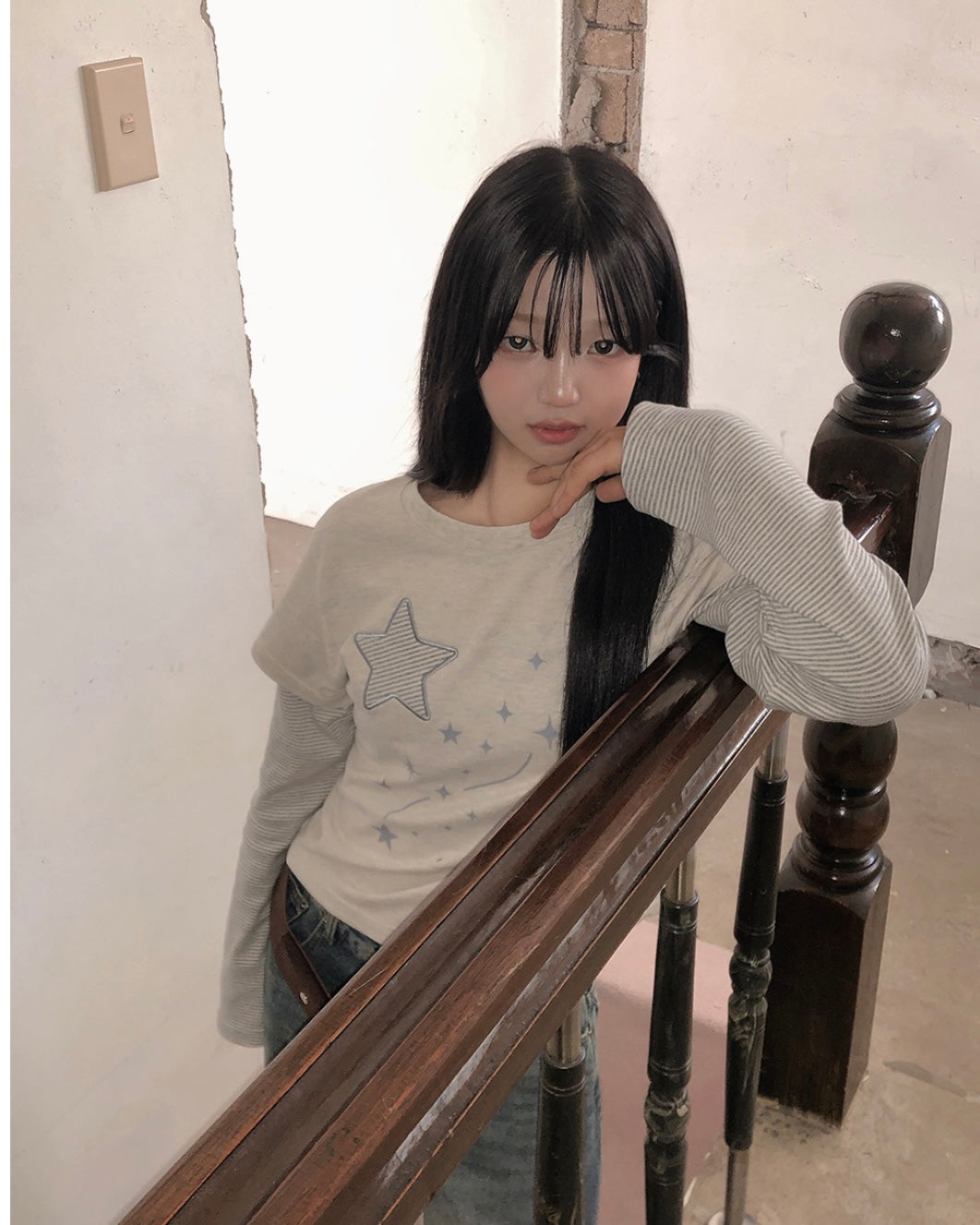 Nightstar layered long sleeve tee