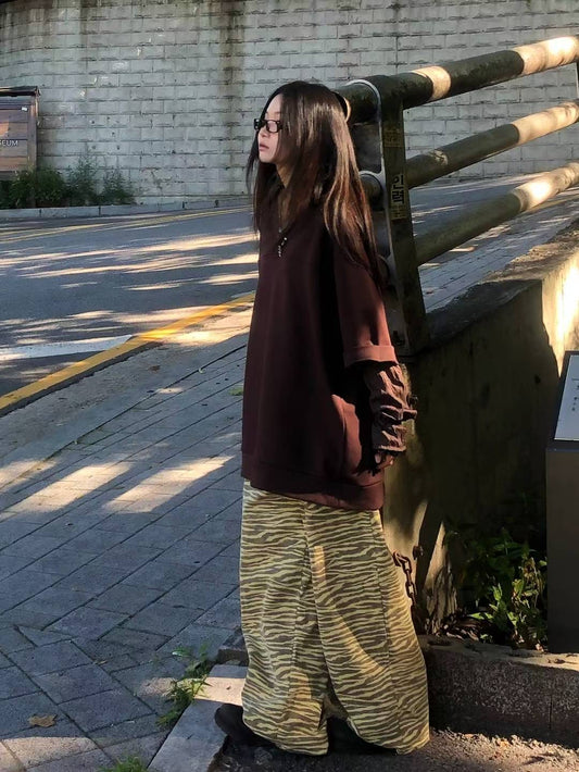 (Preorder) Grade pants cotton washed zebra pigment banding loose fit pintuck