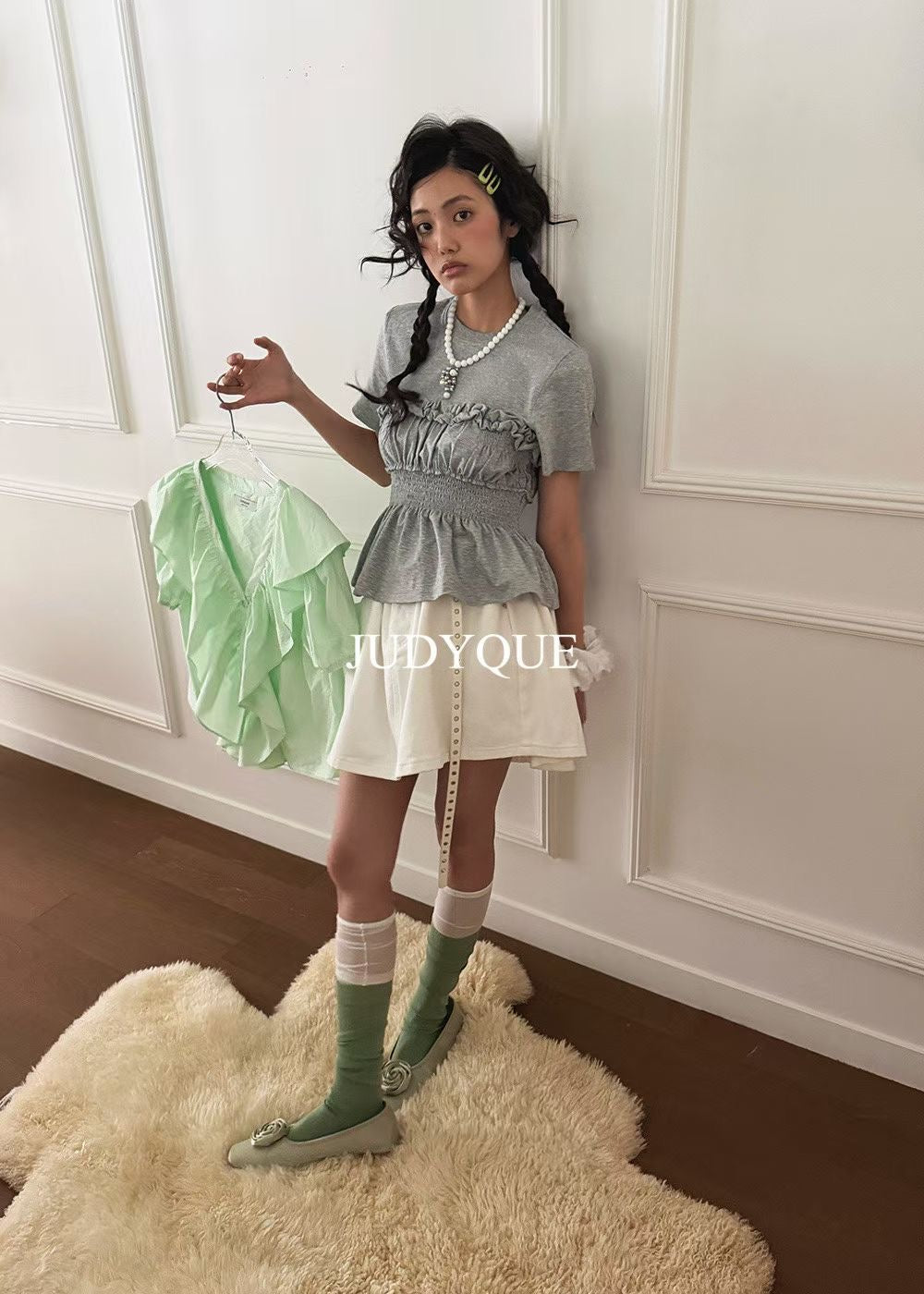 High End Smocked Waist Ruffle Blouse (3 Colours)