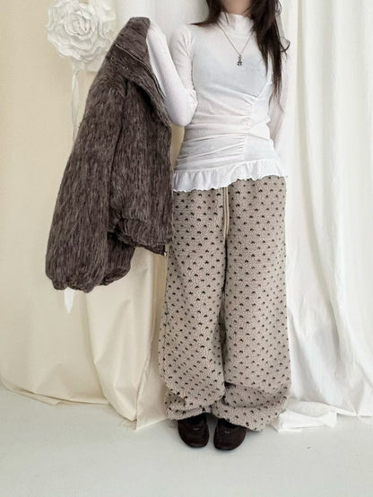 (DEC NEW) Heart Dumble Fur Pants