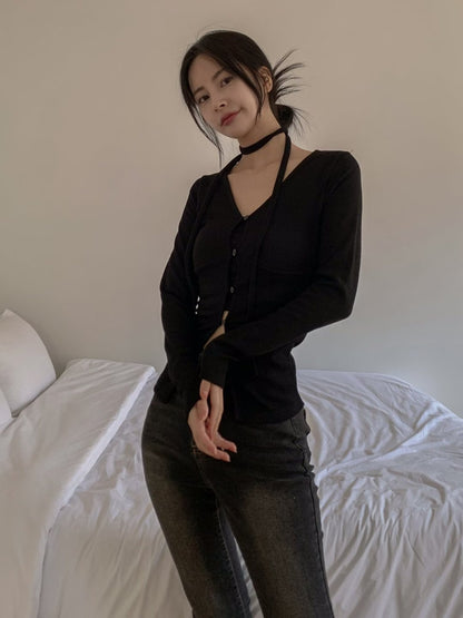 (DEC NEW) Cardigan with Scarf Set