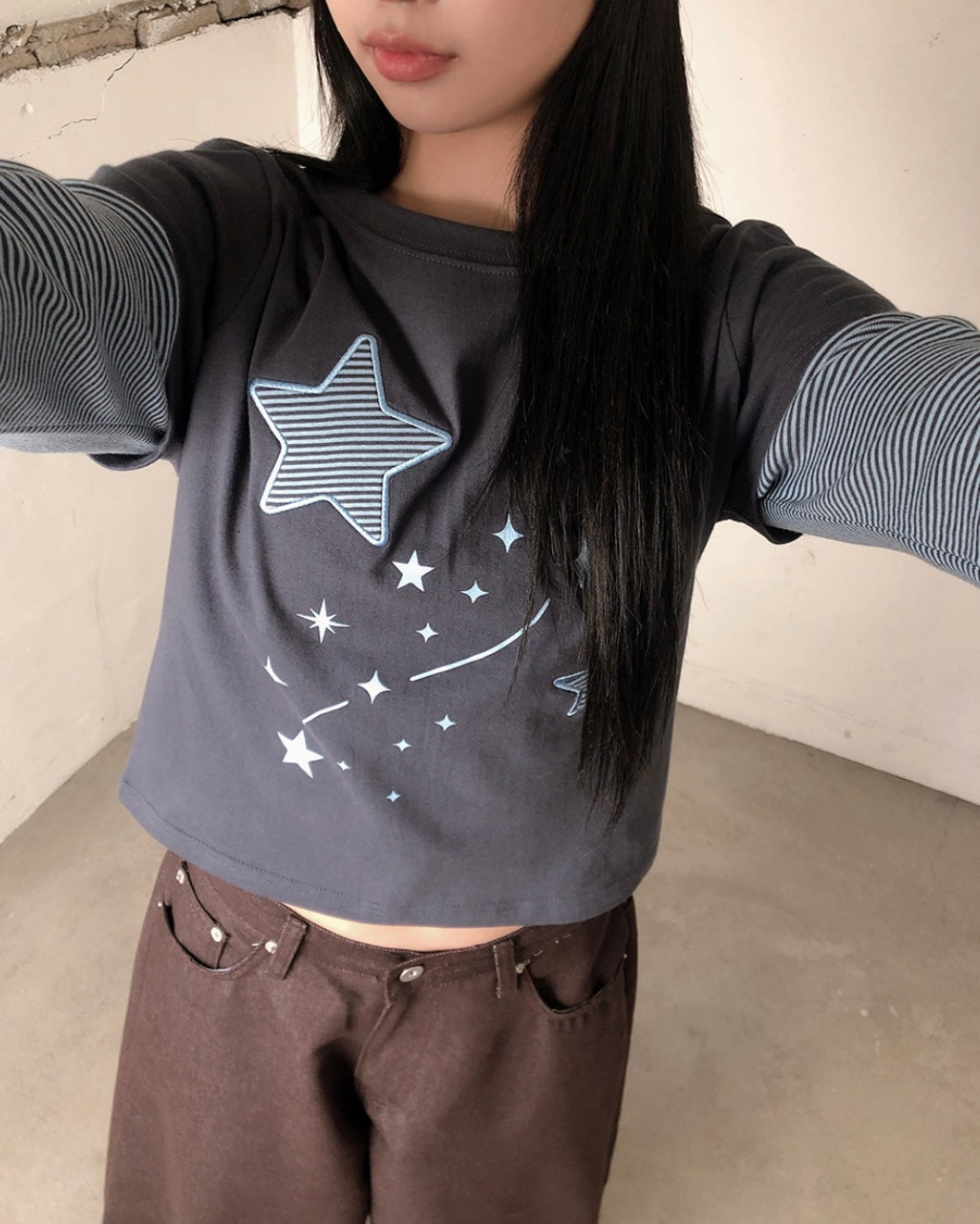 Nightstar layered long sleeve tee