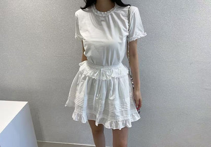 High End Coquette Ruffle Layered Floral Skirt