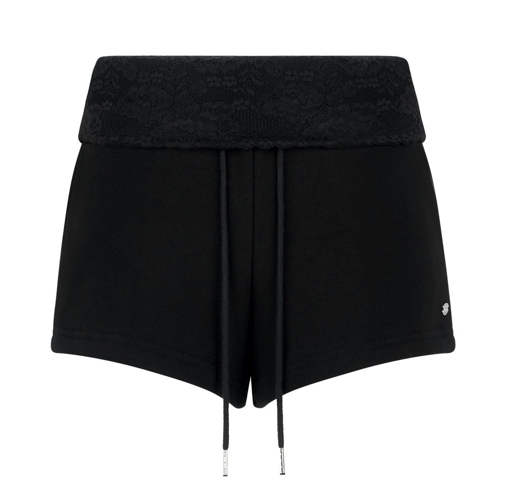 [Zanne] Brand Made Coguette Lace Sagging Folding Shorts (3 Colours)