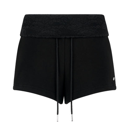[Zanne] Brand Made Coguette Lace Sagging Folding Shorts (3 Colours)