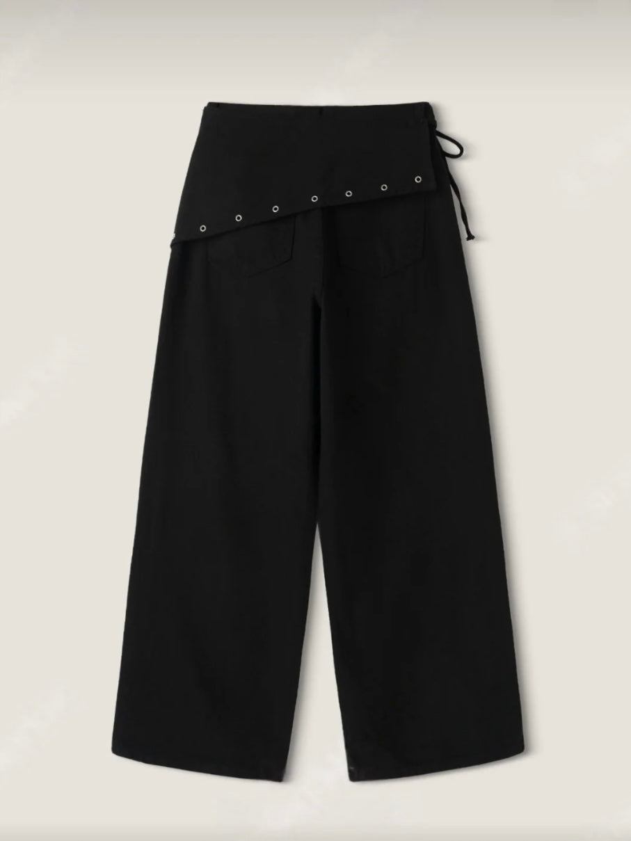Wide Straight Scarf Pants
