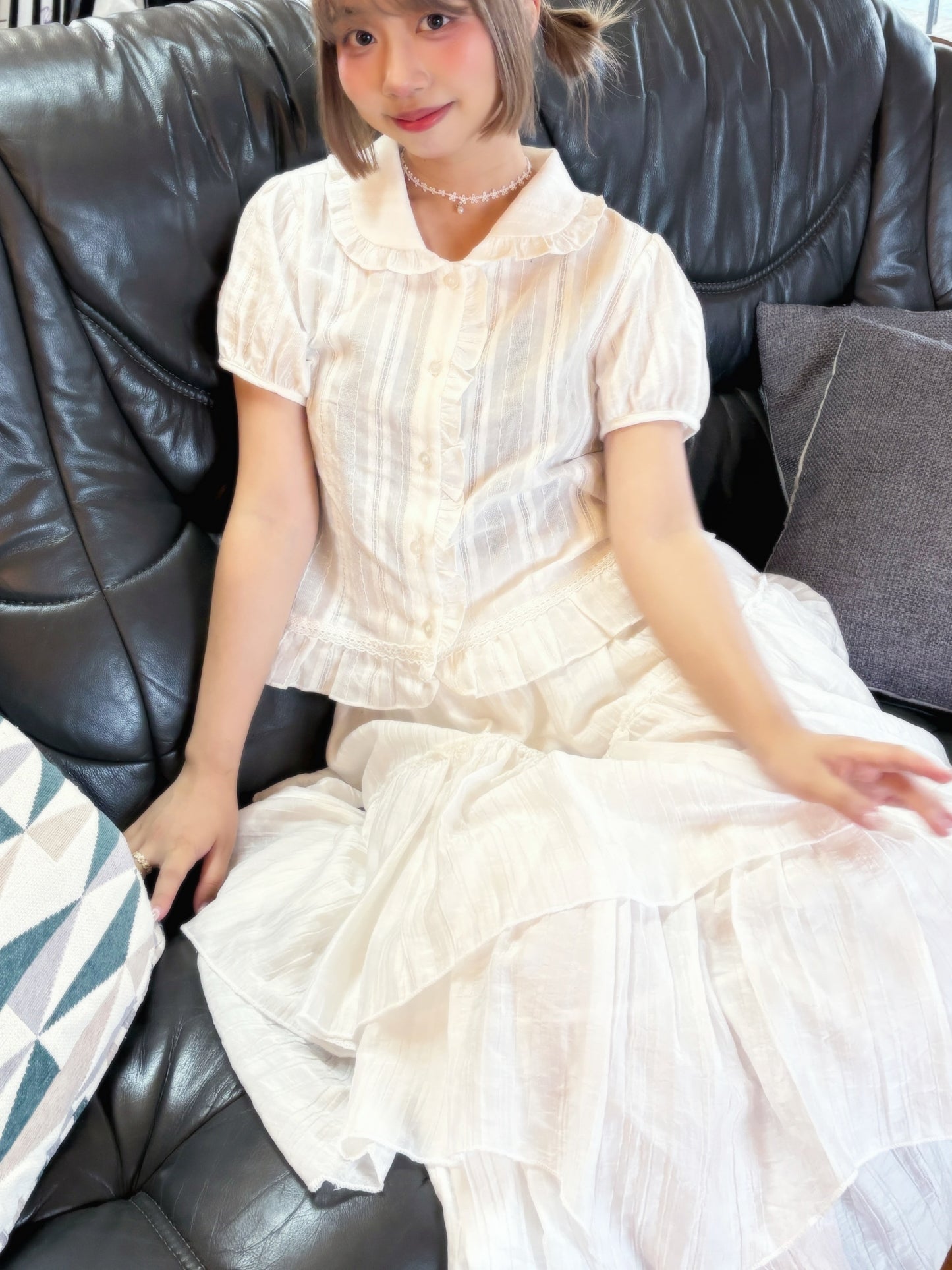 Luka Pleated Flare Skirt – Sheer Layered with Banded Waist (2 Colours)