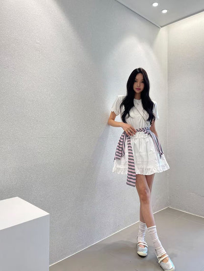 High End Coquette Ruffle Layered Floral Skirt