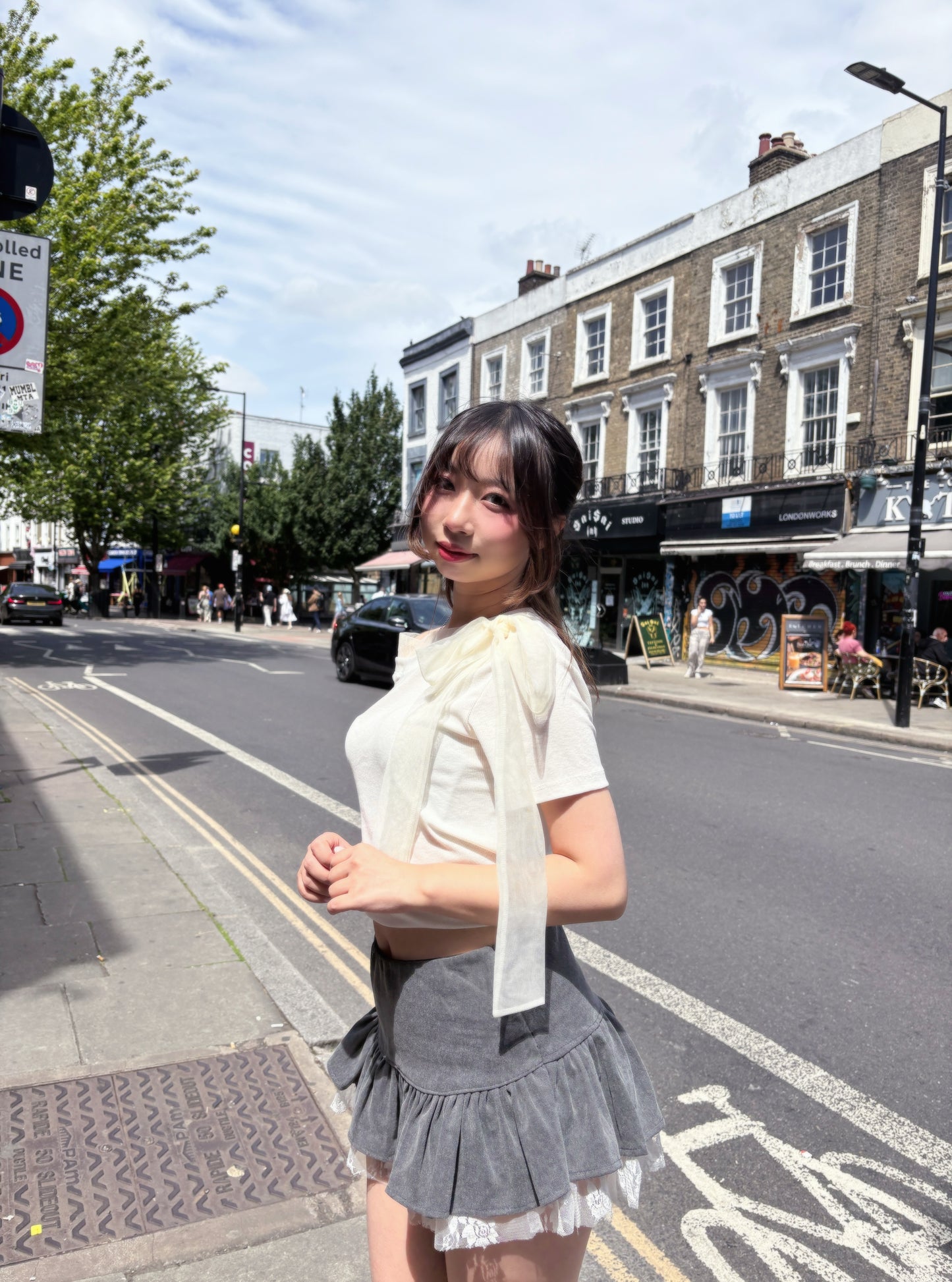 High End Mesh Asymmetrical Bow Off Shoulder Top(3Colours)