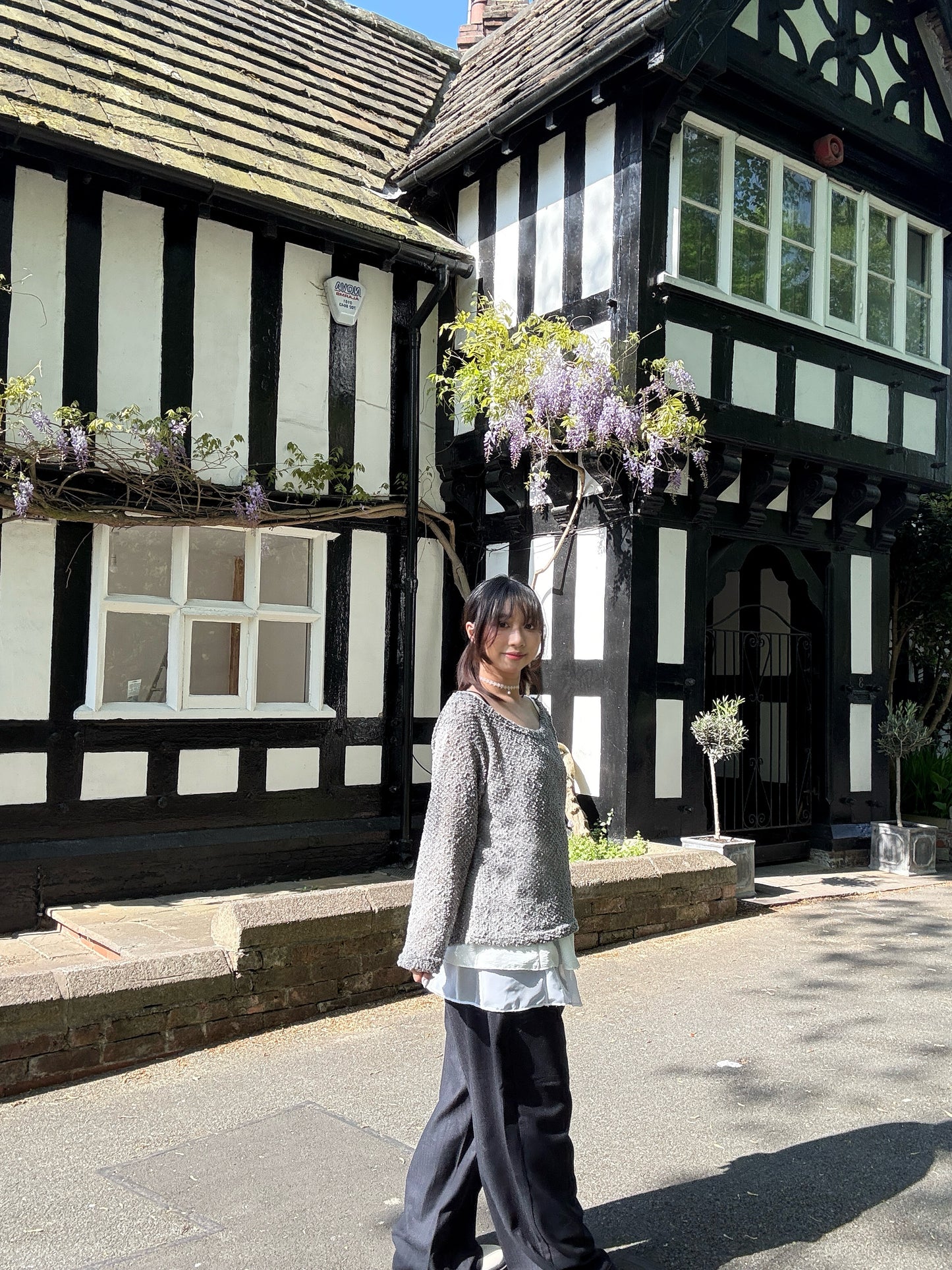 Off-shoulder Loose Fit Knit T