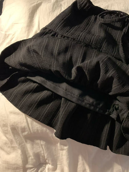 Spring Soft Girl Ruffle Crinkle Layer Mini Skirt