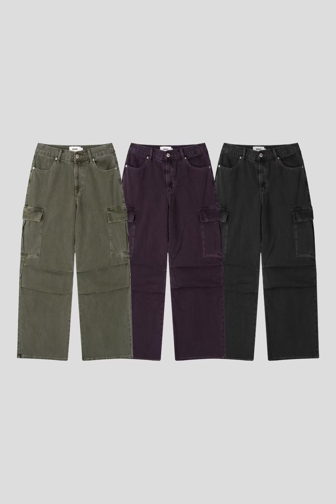 (Preorder) Unisex Men Deep-dyed Parachute Cargo Jeans