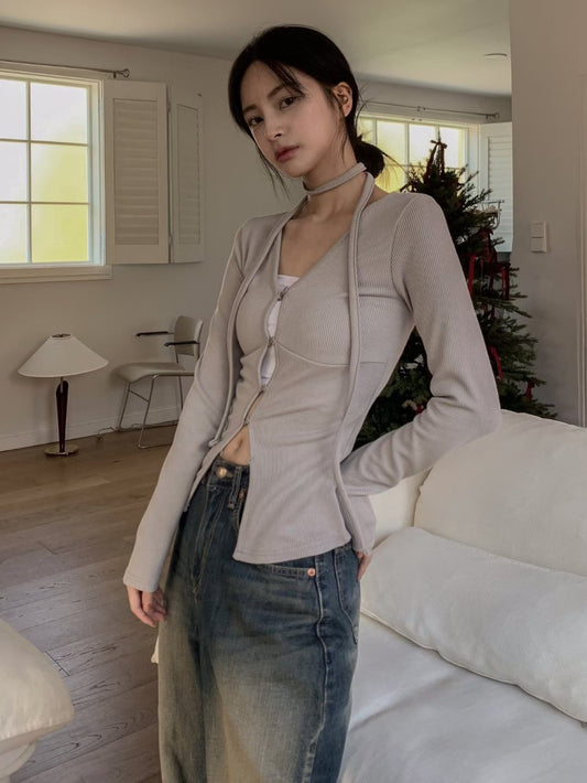 (DEC NEW) Cardigan with Scarf Set