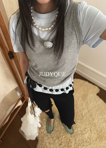 High End Vintage Rose Double Layer Top (3Colours)
